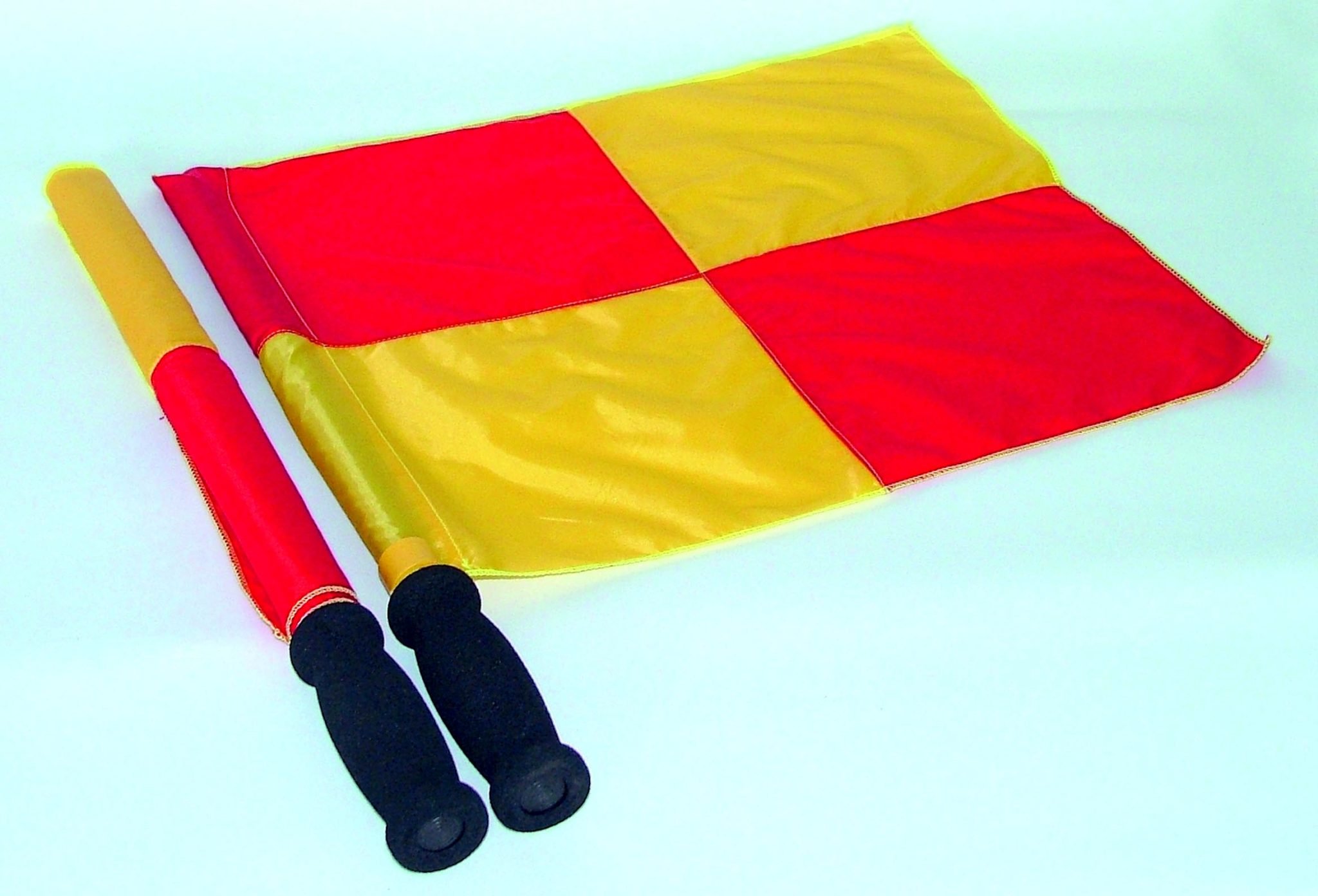 Bandierine segnalinee Barret a scacchi giallo rosso con impugnatura ergonomica