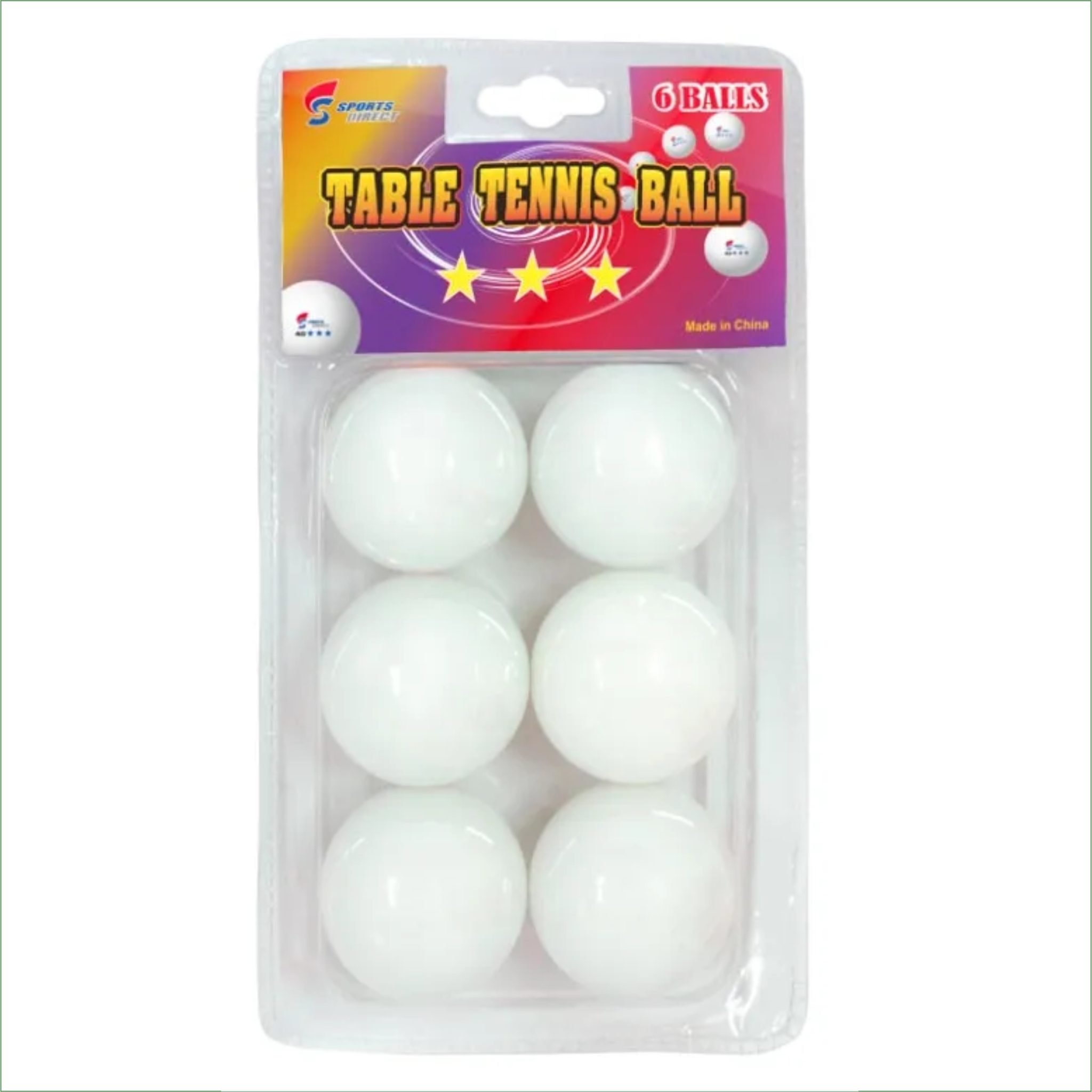 Confezione 6 Palline Ping Pong Bianche 3 Stelle