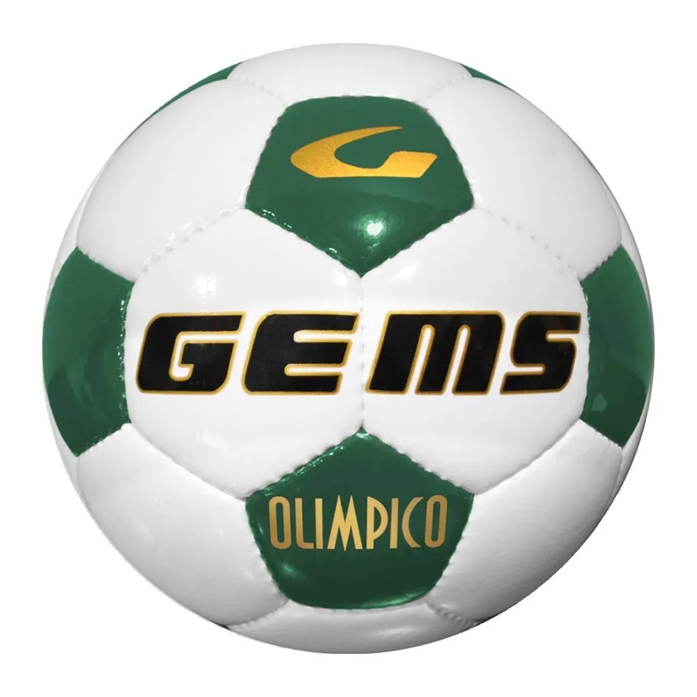 pallone calcio gems olimpico misura 4 bianco verde gecotex