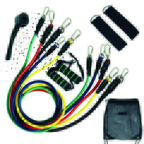 KIT 5 elastici di varie Resistenza completo di accessori e sacca