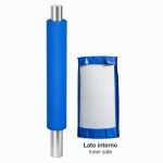 Protezione in gommapiuma monotubolare blu con rivestimento interno argentato.