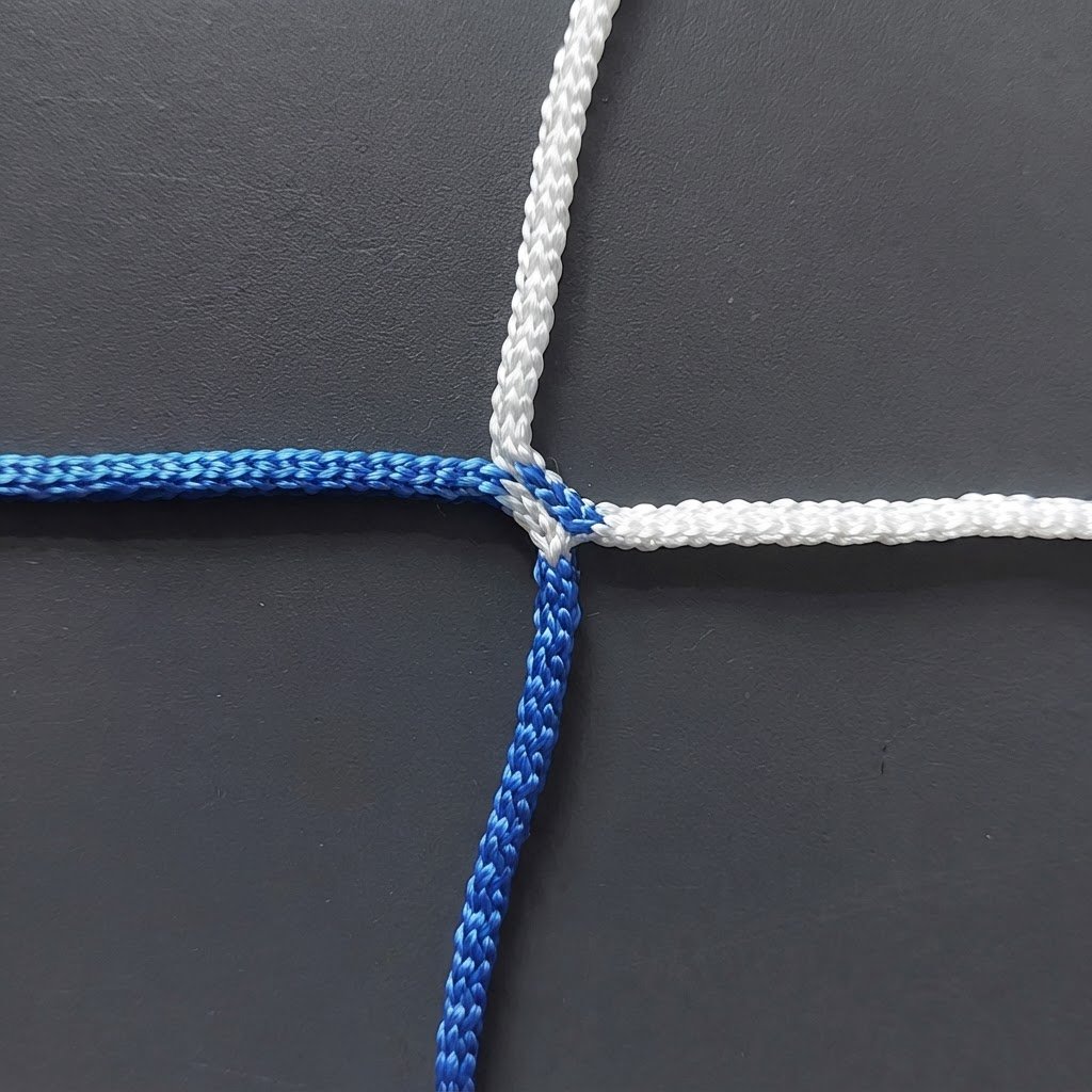 Reti Calcio 4×2 Metri Maglia Quadrata In Polipropilene Ø 4 mm Bianco/Azzurro