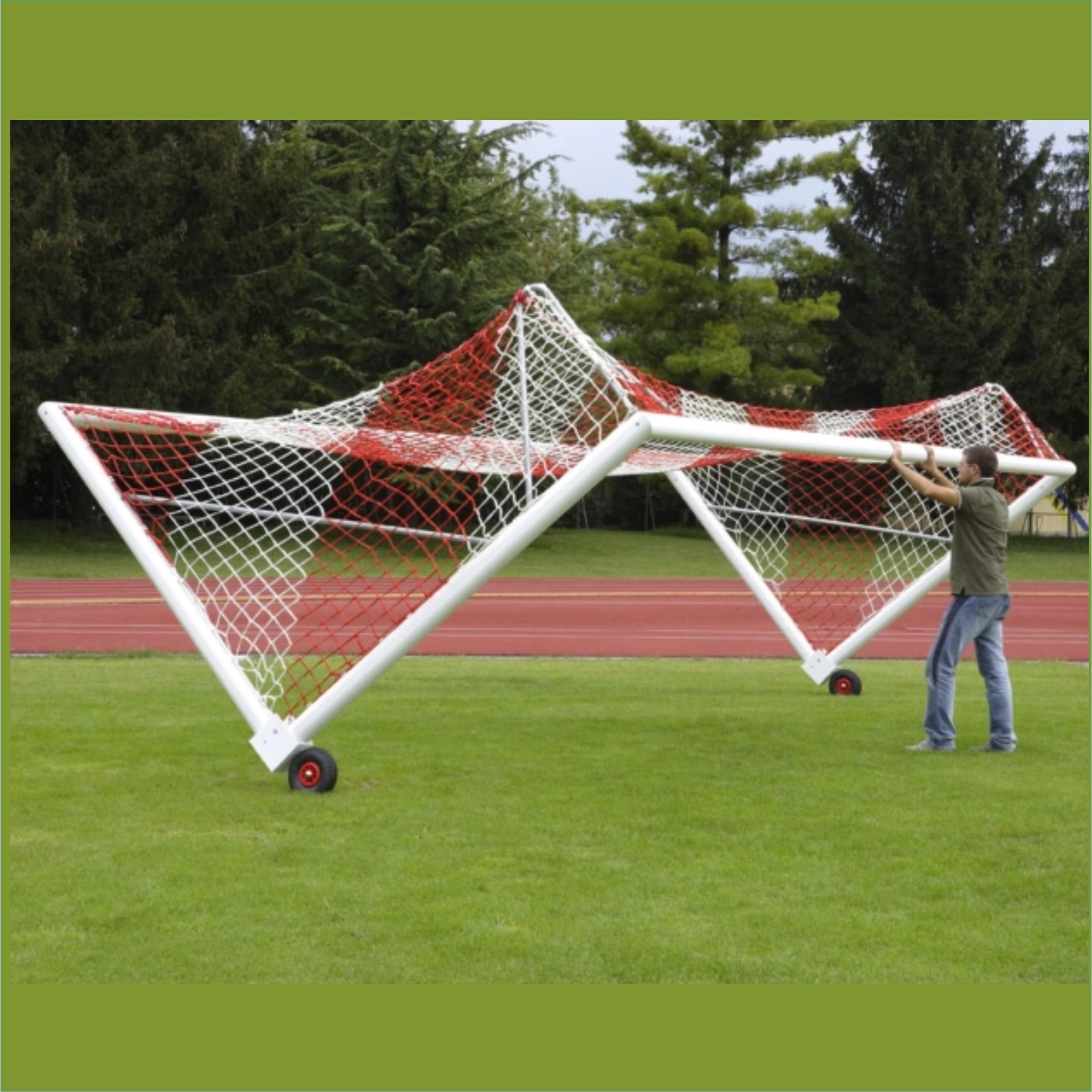 Ruote per Porte da Calcio Trasportabili – Coppia Gommata con Staffa Rinforzata - immagine 2