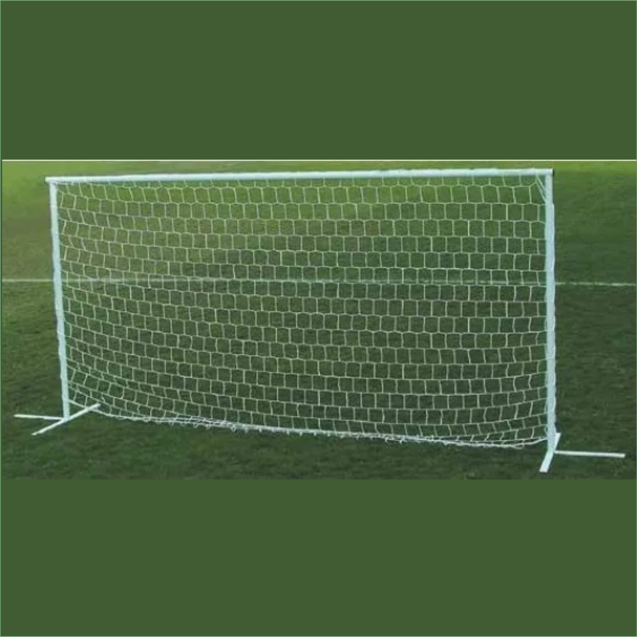 Porta calcio bifrontale 6x2 alluminio traversa divisa tubo 80mm
