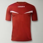 maglia da calcio mezza manica di colore rosso bianco
