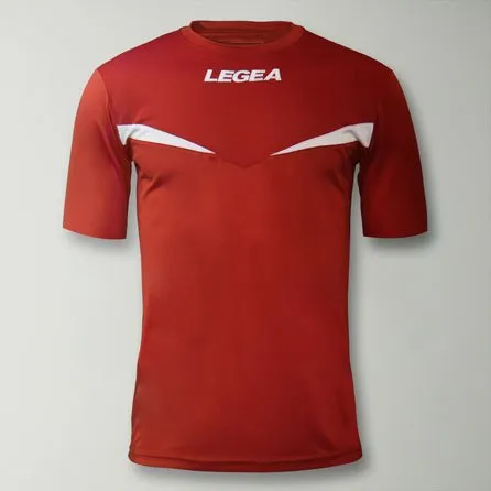 maglia da calcio mezza manica di colore rosso bianco