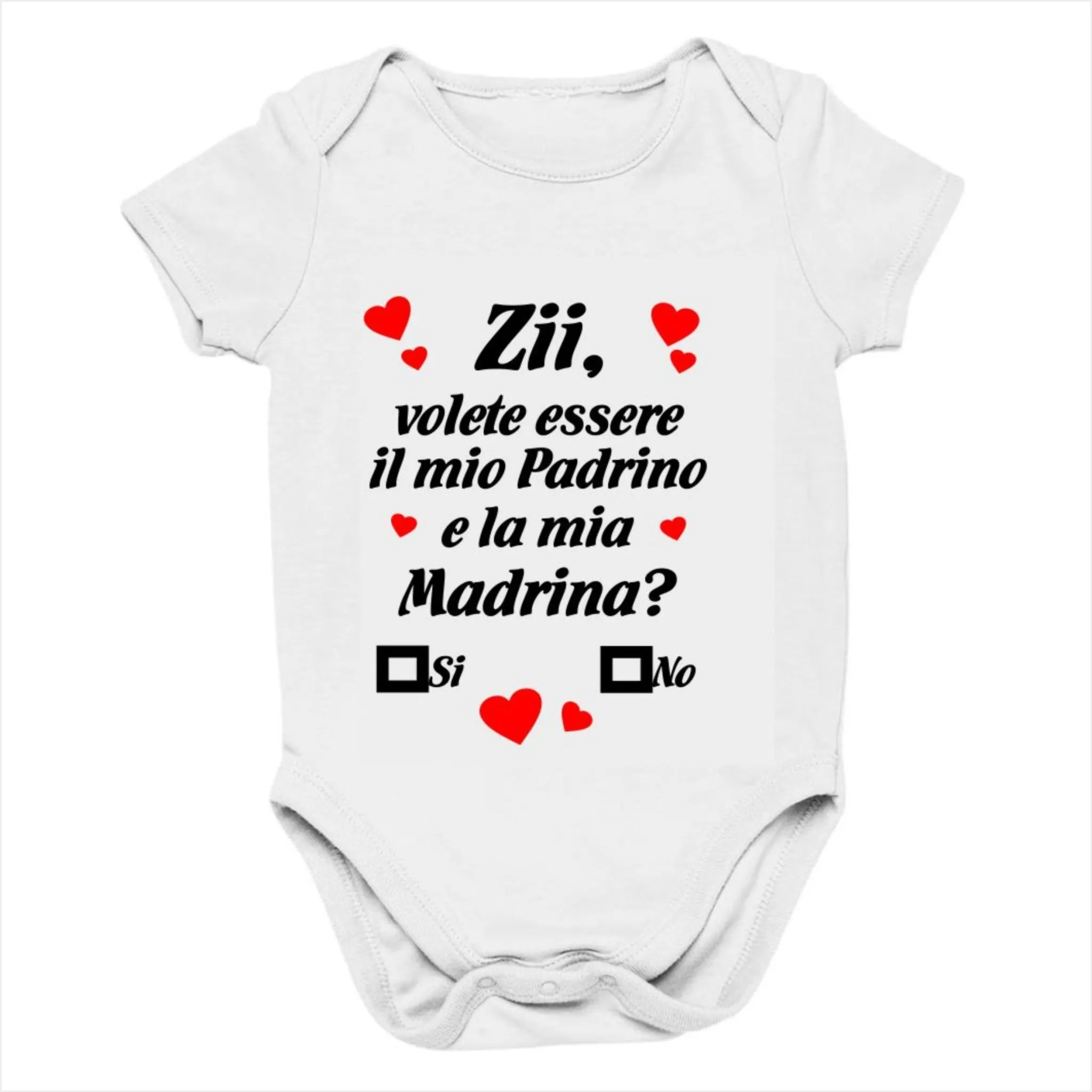 Body Neonata Con Stampa Zii Volete Essere Il Mio Padrino e La Mia Madrina