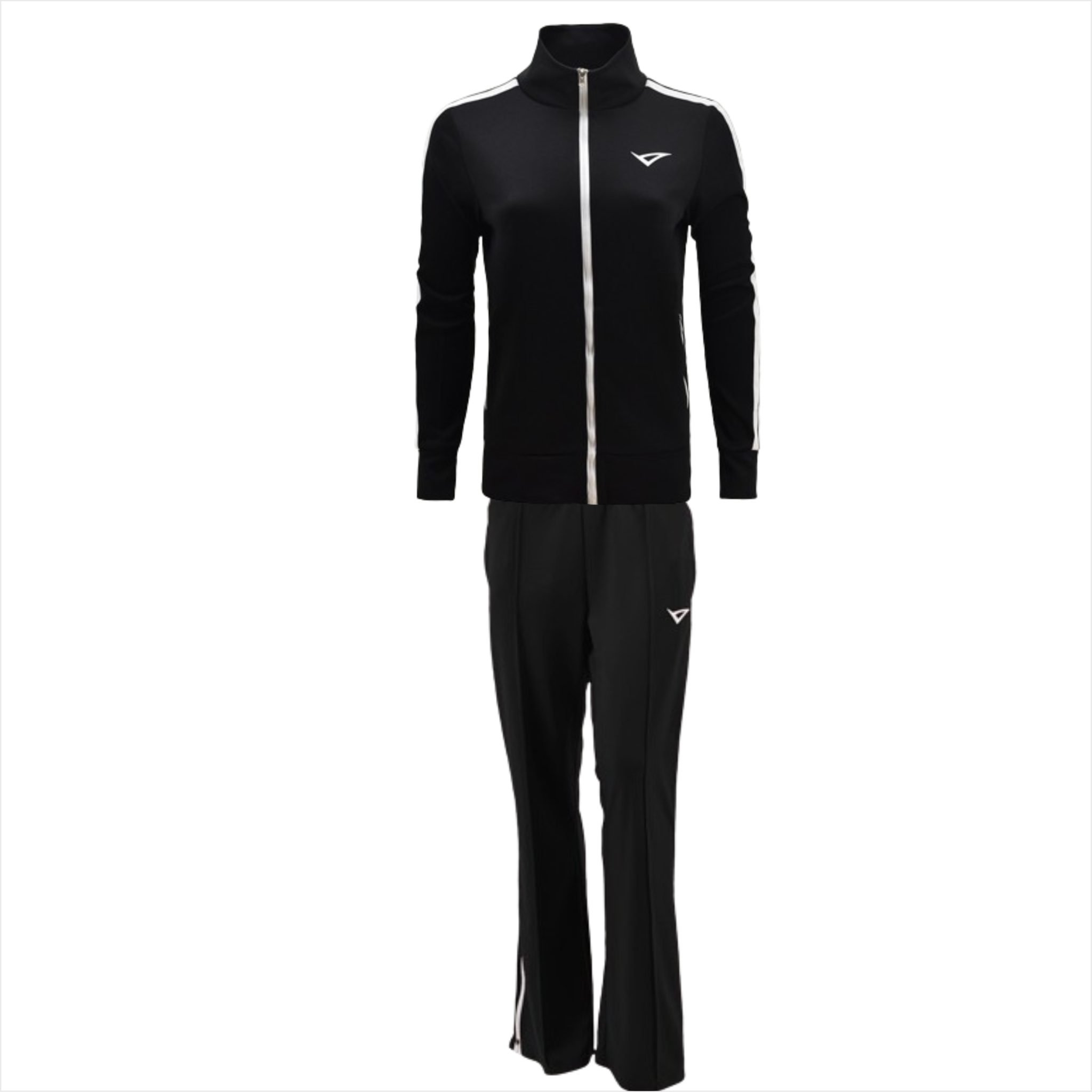 Tuta Fashion Donna Sportiva Colore Nero Pantalone a Zampa - immagine 2