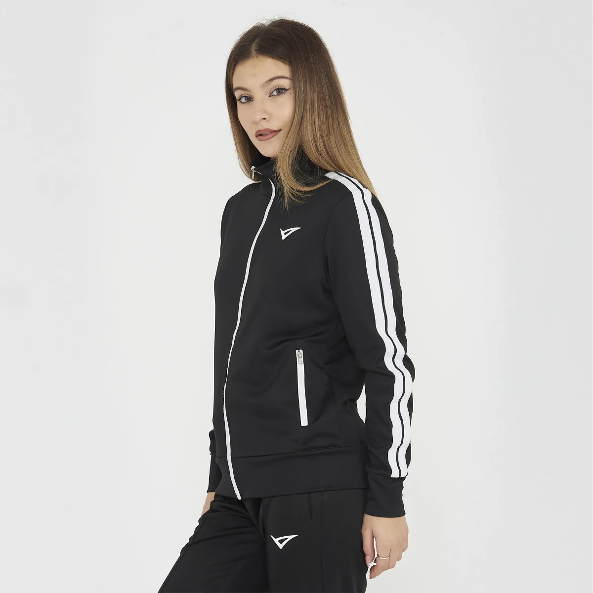 Tuta Fashion Donna Sportiva Colore Nero Pantalone a Zampa