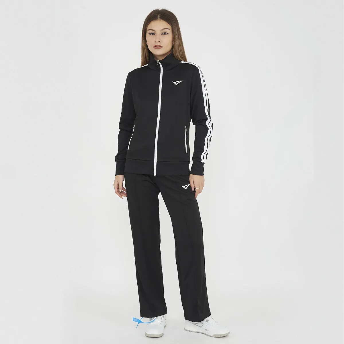 Tuta Fashion Donna Sportiva Colore Nero Pantalone a Zampa - immagine 7