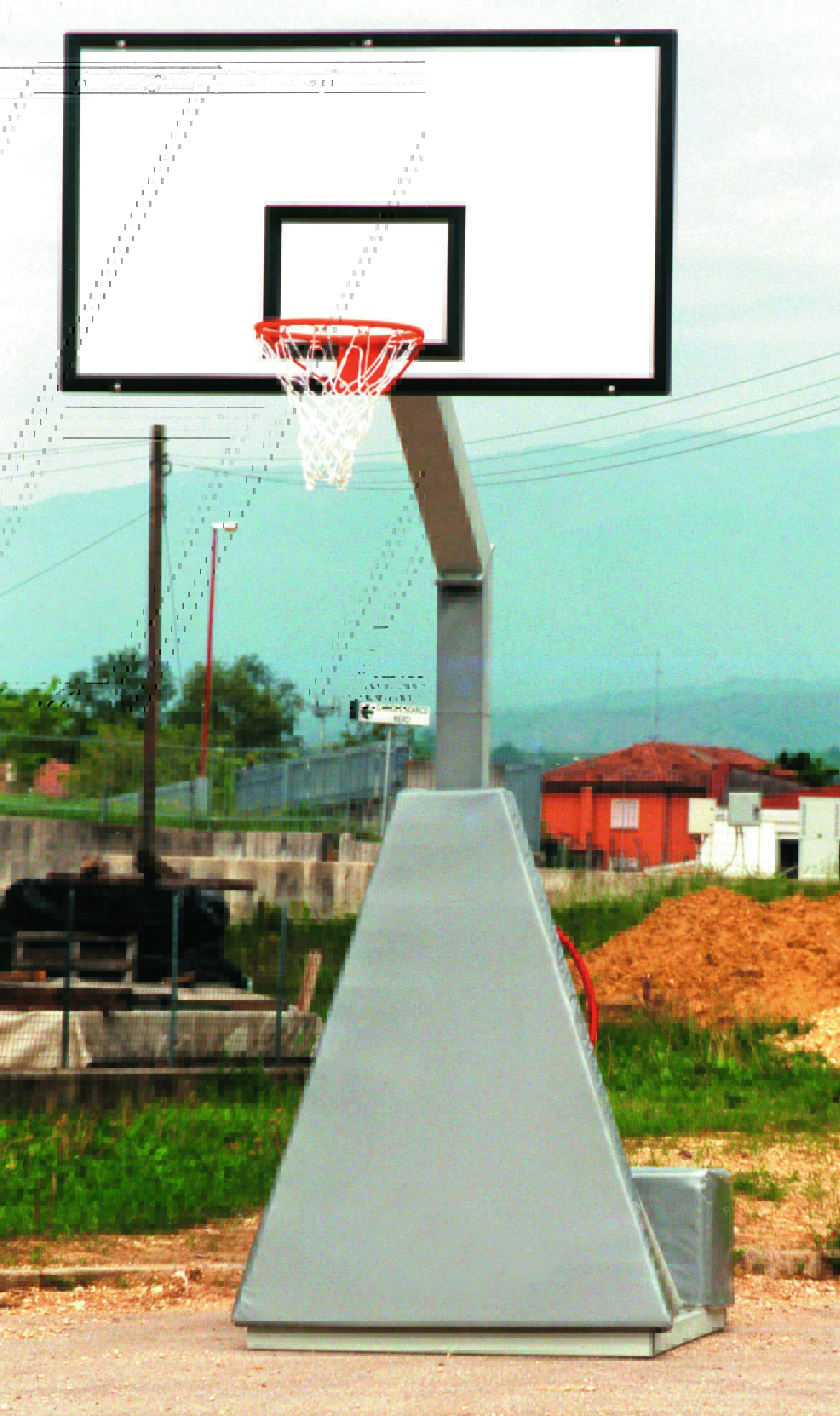 Impianto Basket Mono tubolare Trasportabile con Ruote