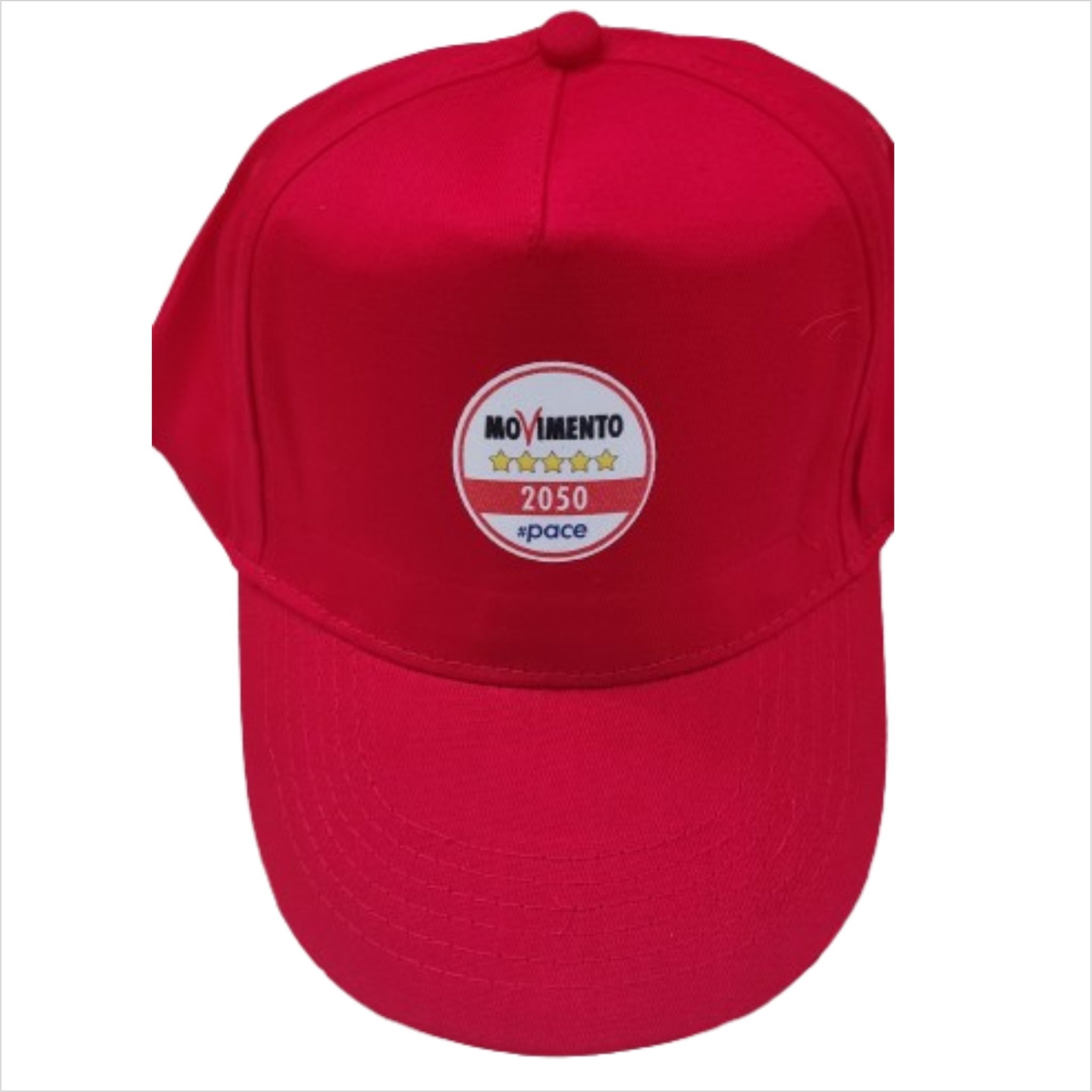 cappellino movimento 5 stelle rosso con logo ufficiale