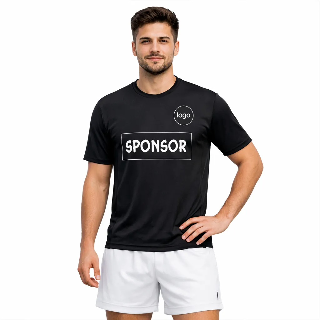 maglia da calcio mezza manica nera