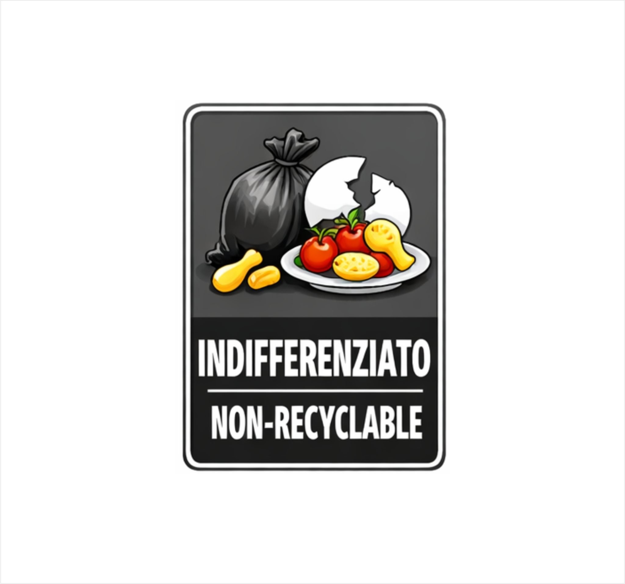 Etichetta adesiva per raccolta differenziata – resistente e impermeabile