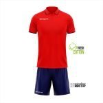 Kit Polo e Pantaloncino Street Rosso Blu