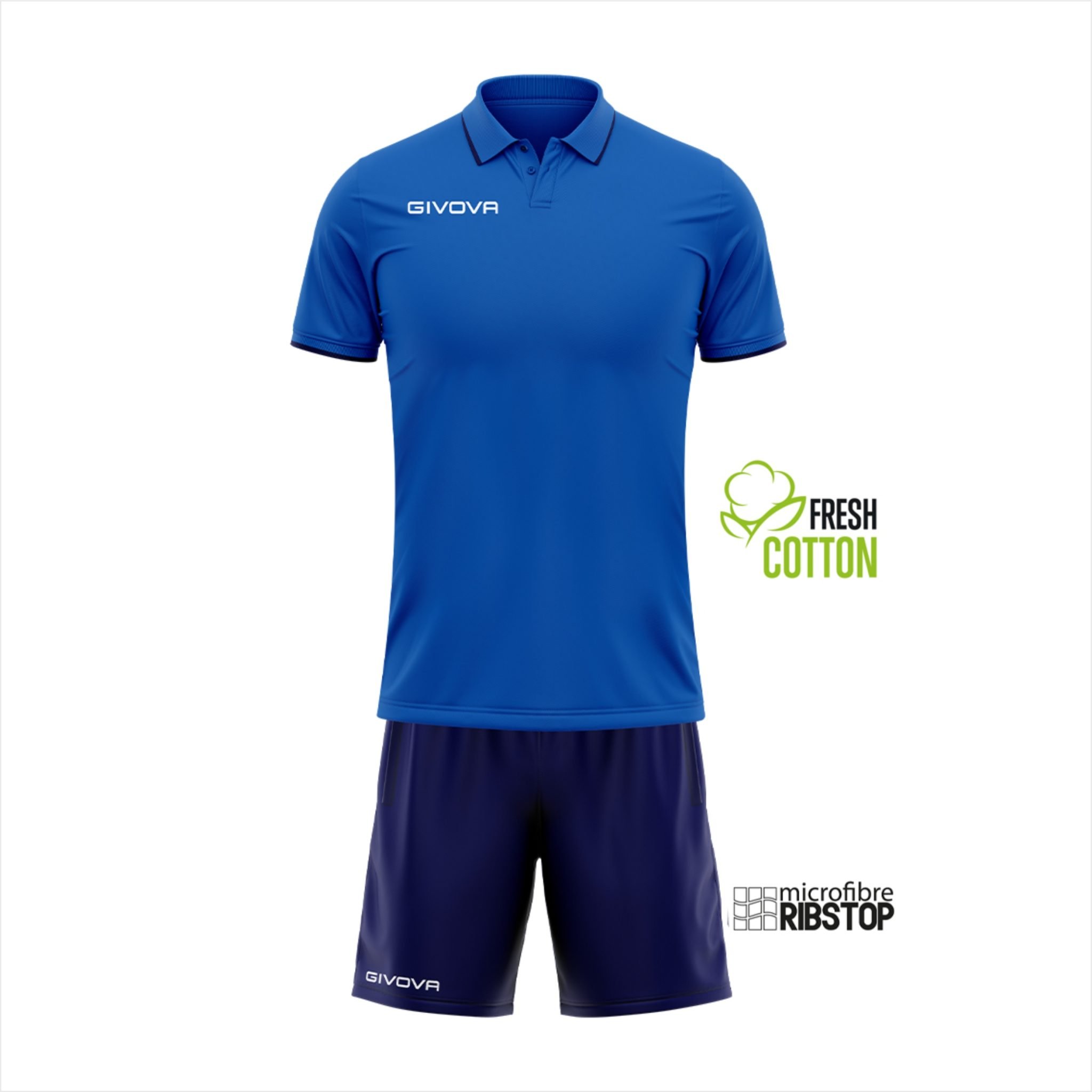 Kit Polo e Pantaloncino Street Azzurro Blu