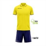 Kit Polo e Pantaloncino Street Giallo Blu