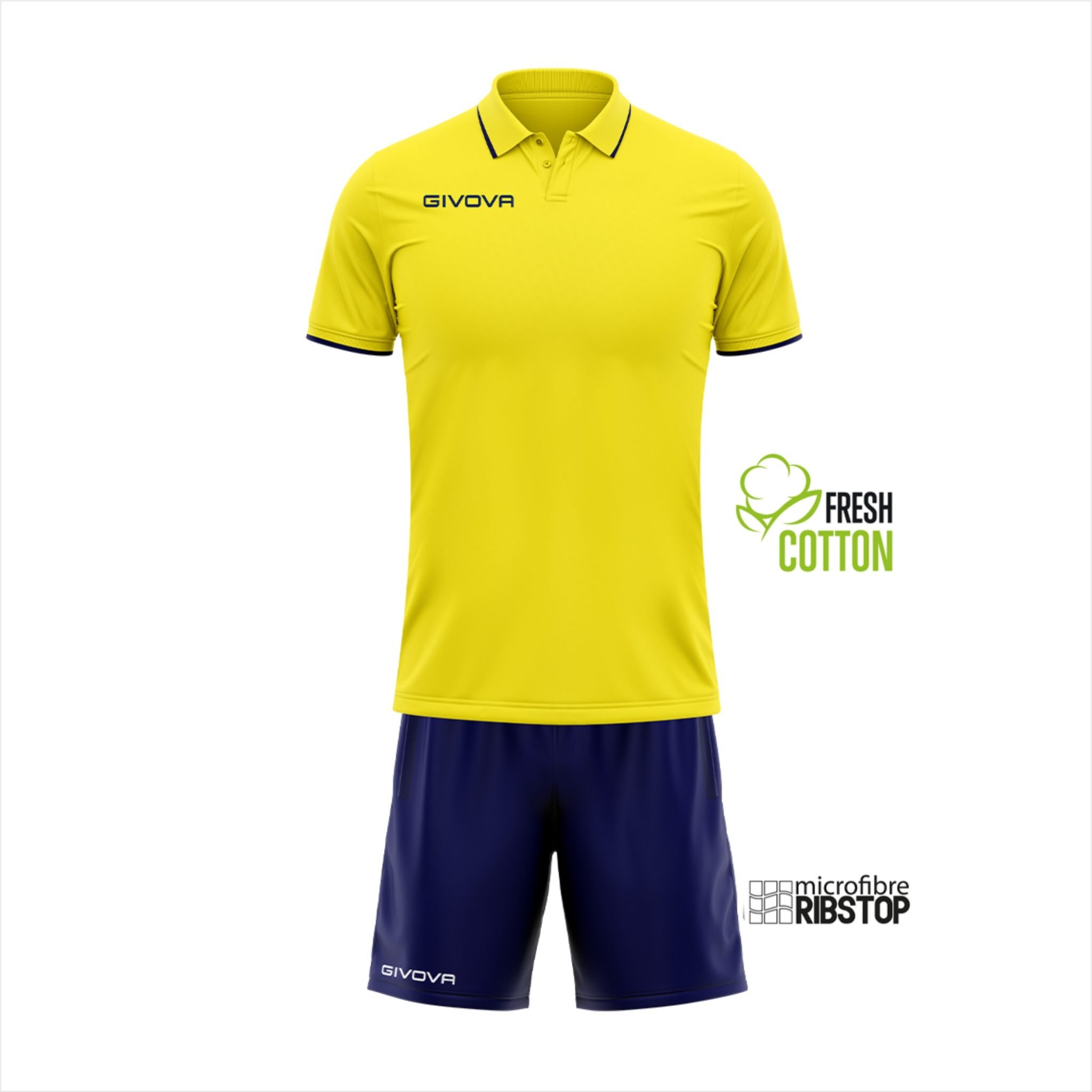 Kit Polo e Pantaloncino Street Giallo Blu