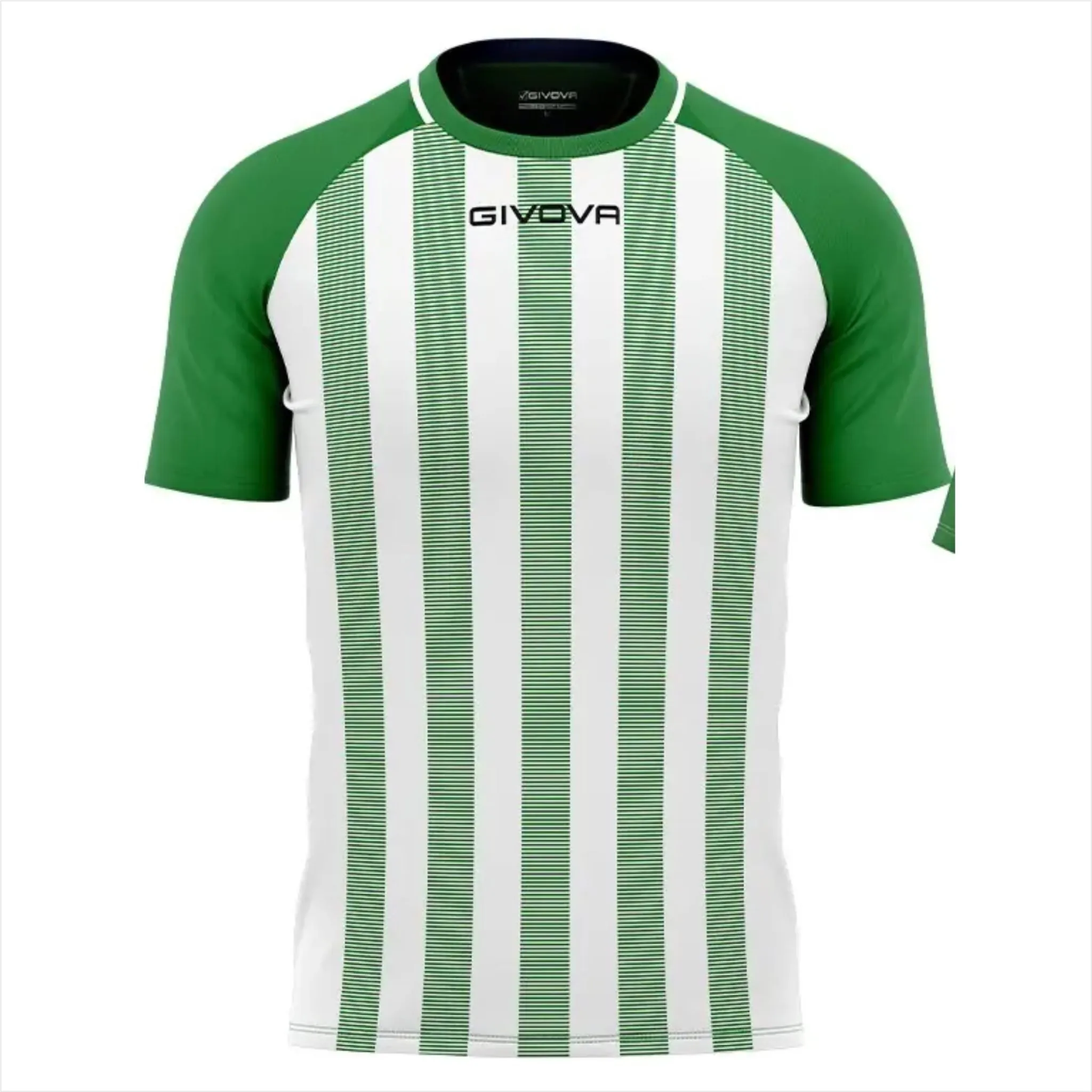 maglia da calcio tratto givova fronte verde bianco