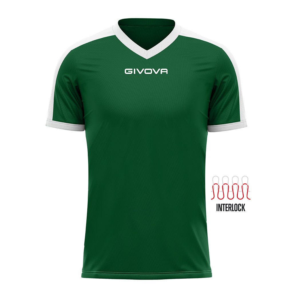 maglia da calcio givova revolution interlock verde mezza manica