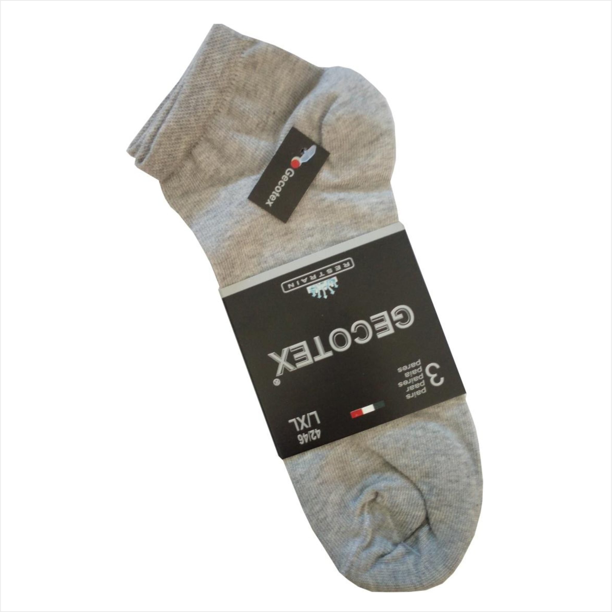 Calza bike grigia 100% cotone 20/1 confezione 3 paia sportiva