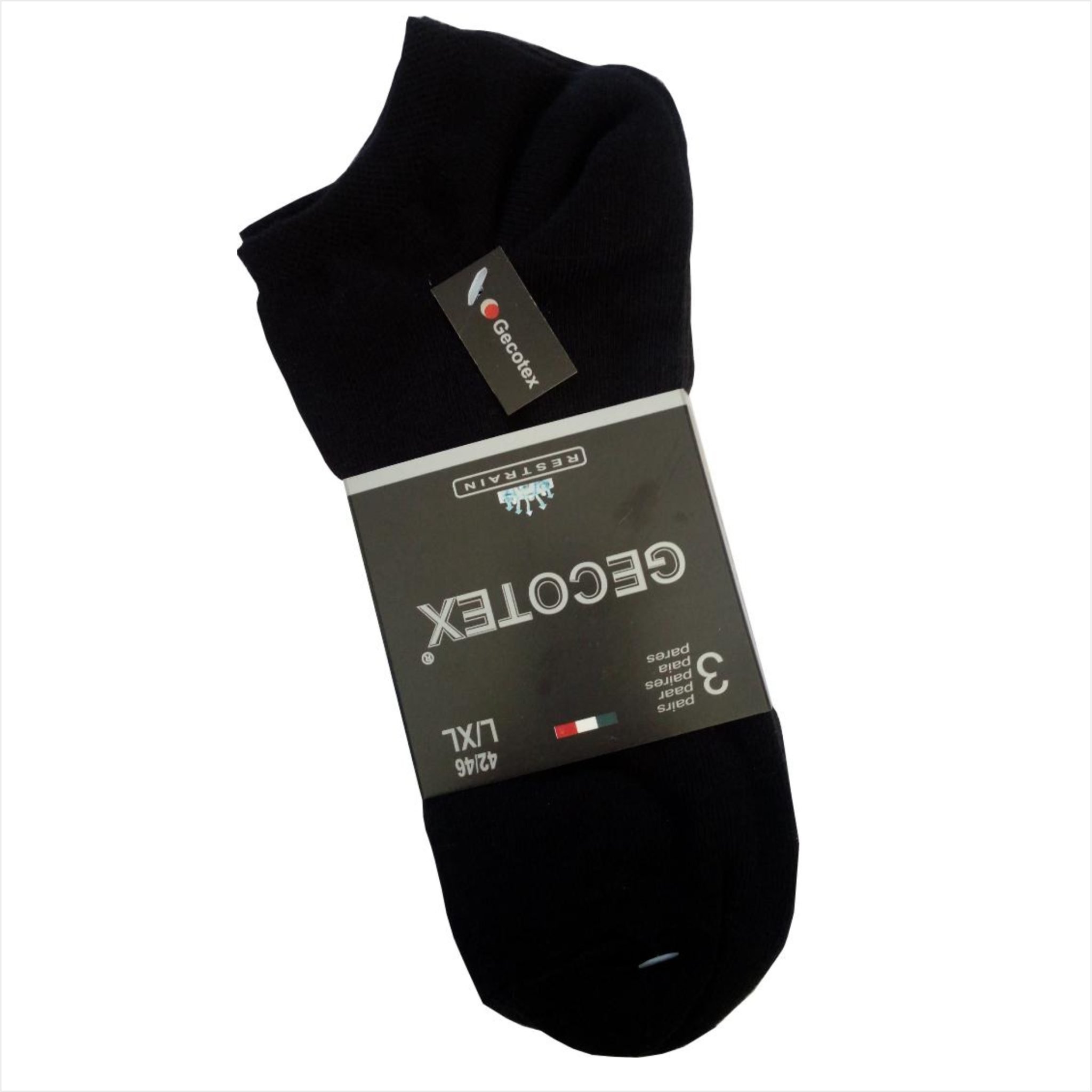 Calza Fantasmino 100% Cotone 20/1 Colore Nero Made in Italy