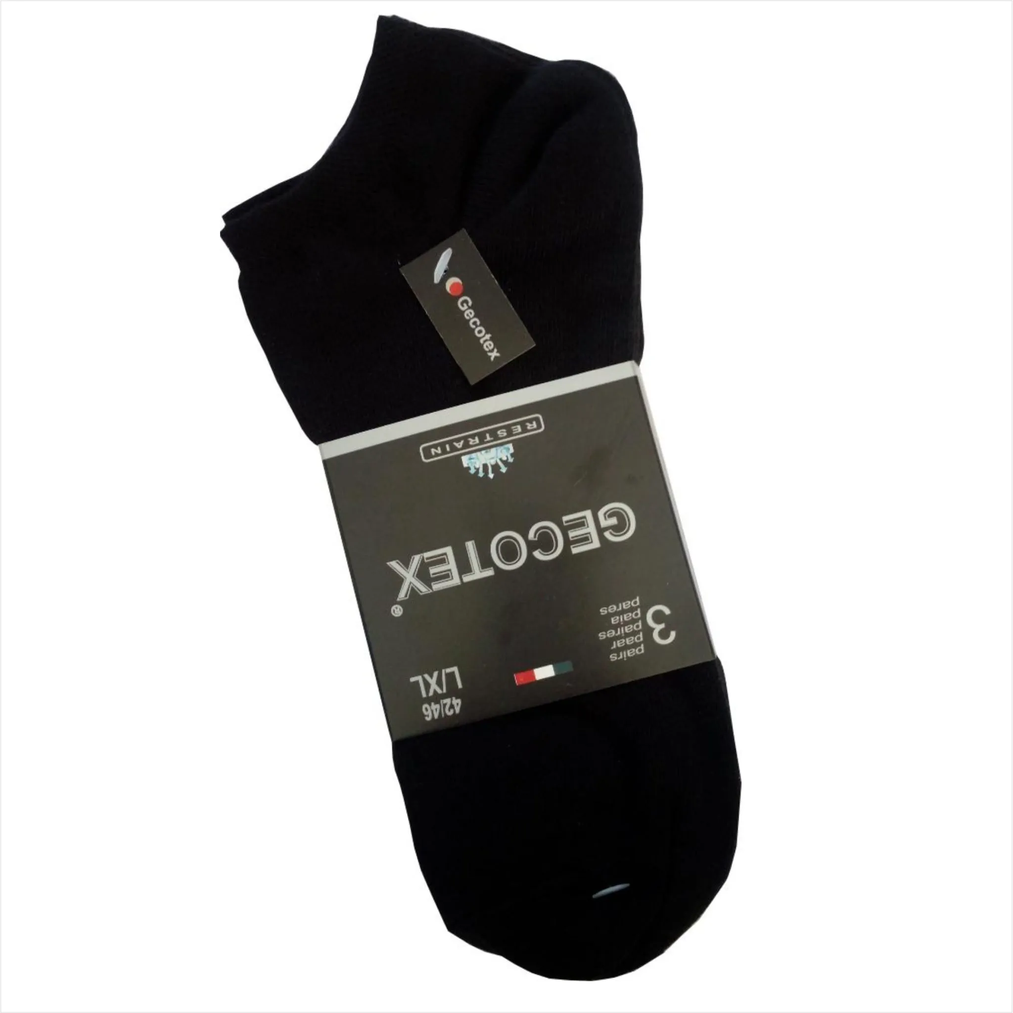 Calza Fantasmino 100% Cotone 20/1 Colore Nero Made in Italy