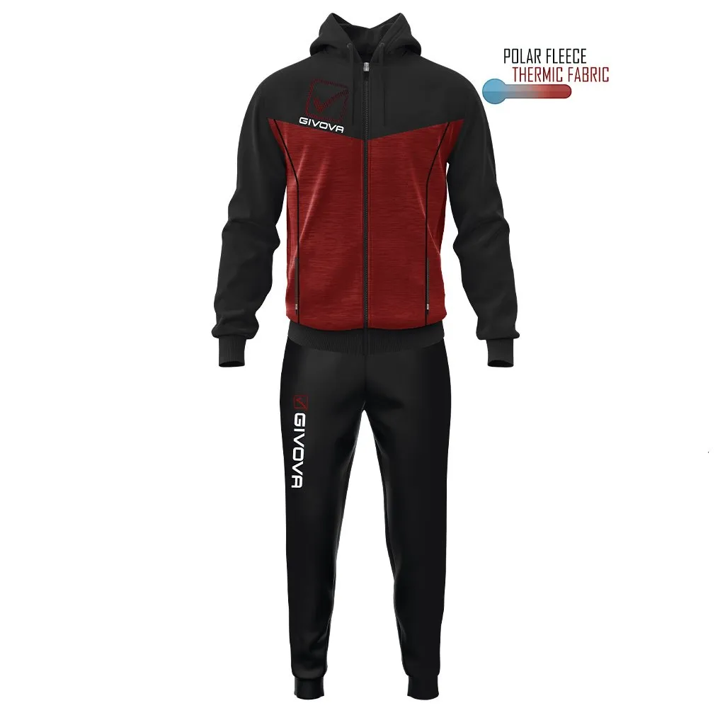 Tuta Visa Melange con Cappuccio in Polarfleece