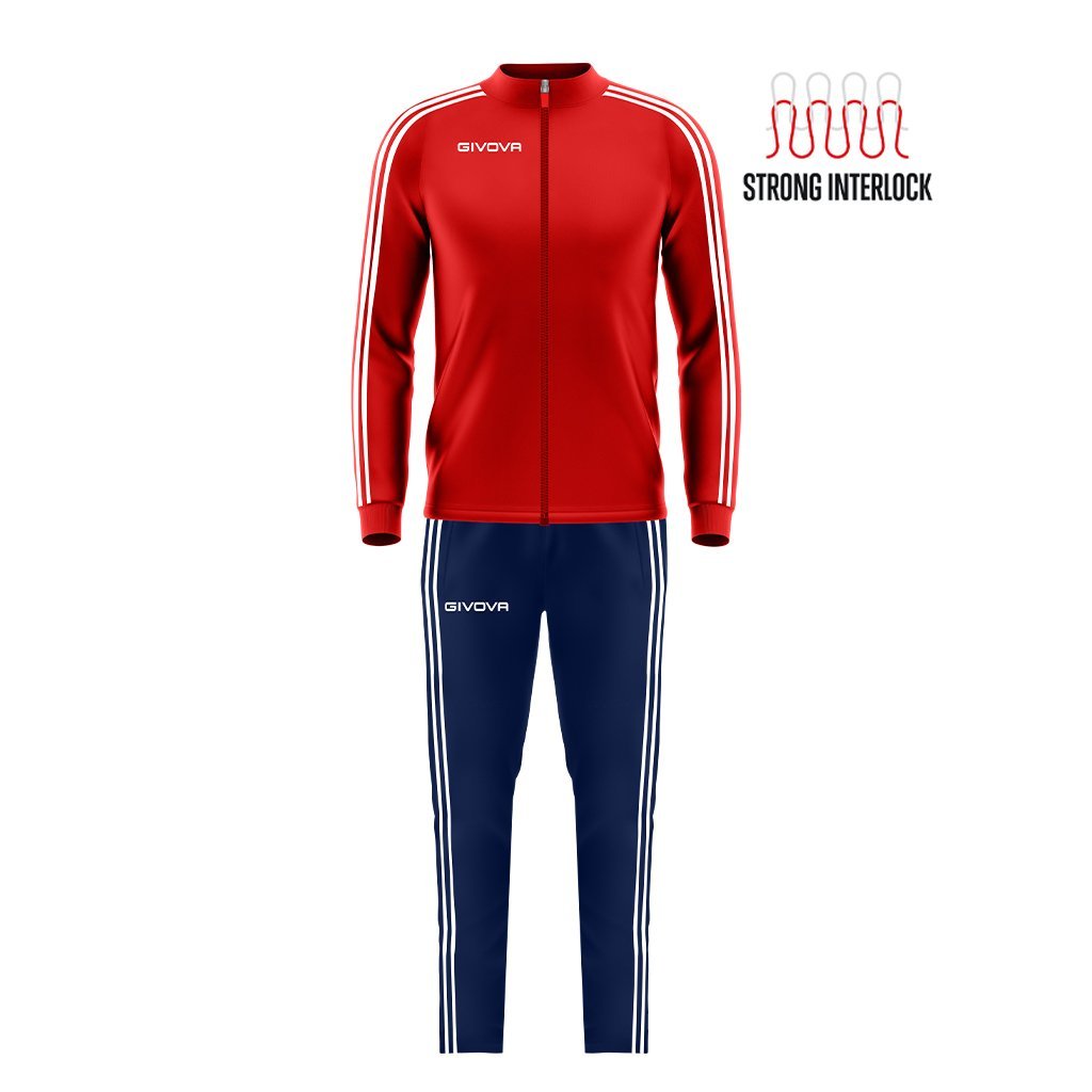 Tuta Sportiva Modello Revolution Summer Givova Rossa e Blu.