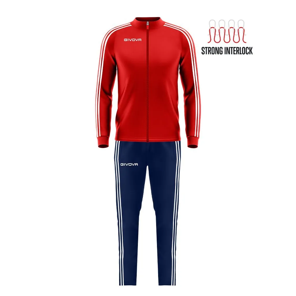 Tuta Sportiva Modello Revolution Summer Givova Rossa e Blu.