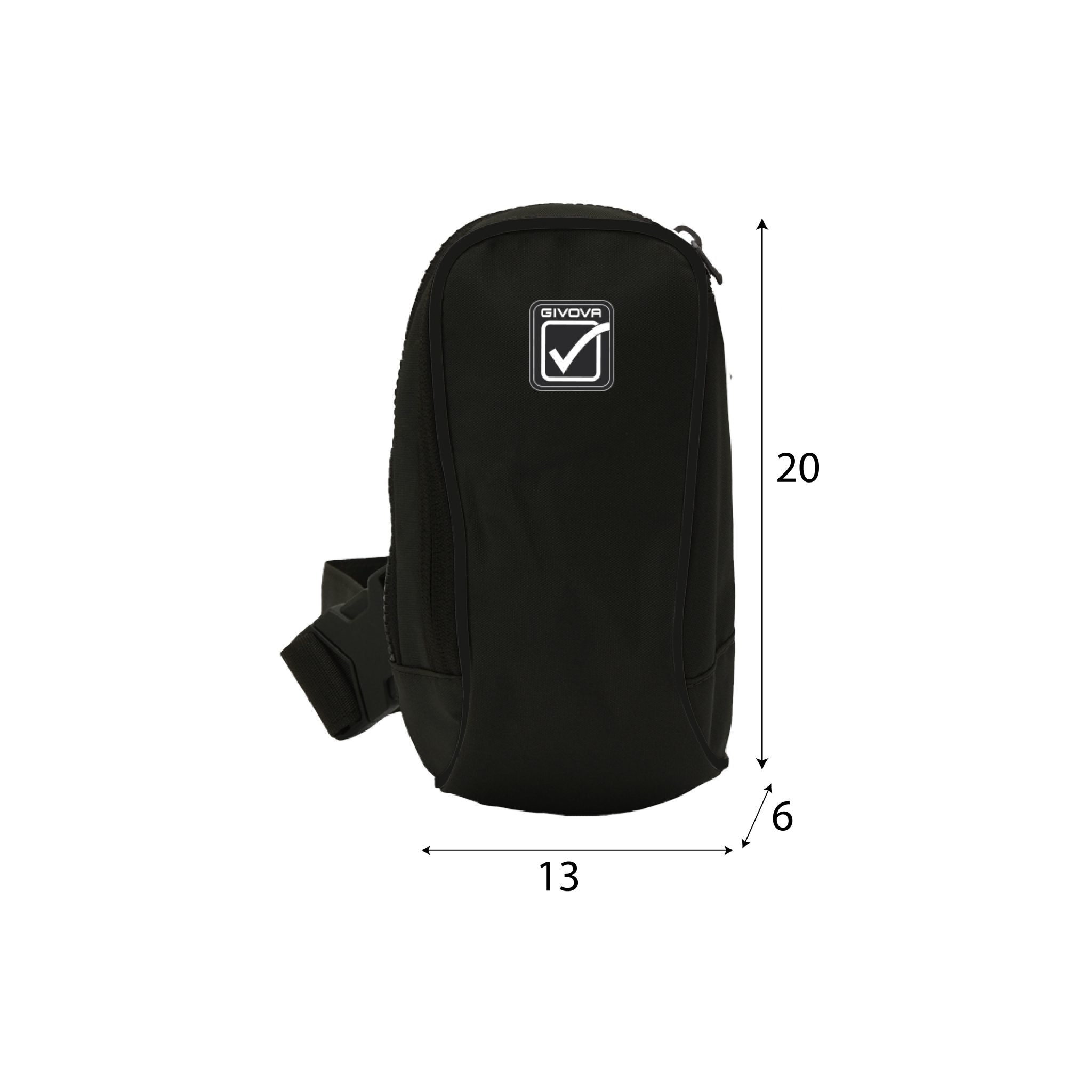 marsupio a spalla givova b056 borsello nero compatto tessuto resistente