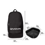 Zaino Givova Sport Big nero borsa sportiva poliestere fondo imbottito