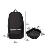 Zaino Givova Sport Big nero borsa sportiva poliestere fondo imbottito