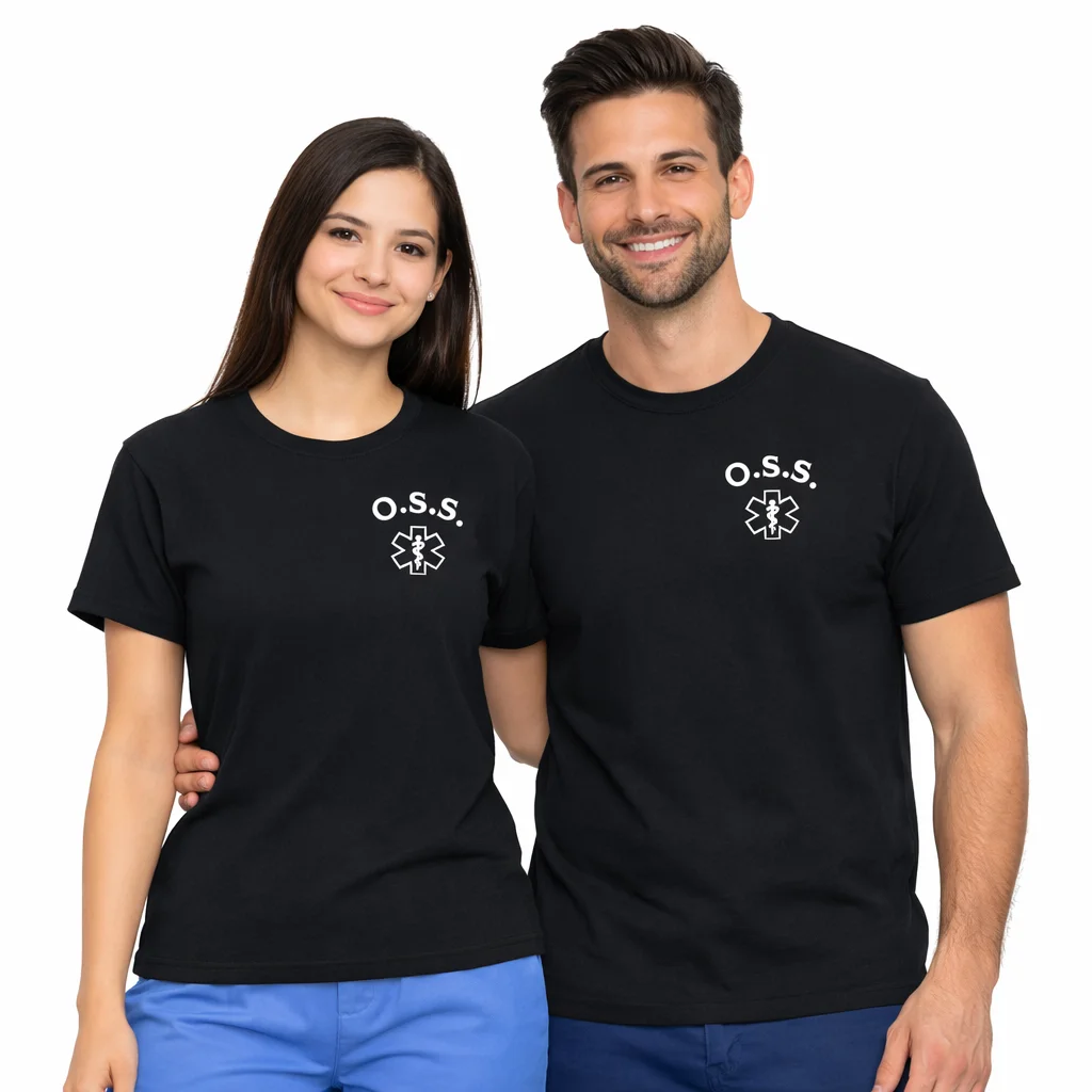 T‑Shirt O.S.S. Professionale con Stella della Vita – Cotone 100%  Colore Blu Navy