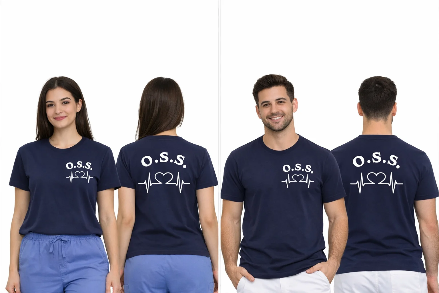 T-Shirt Unisex Oss Blu Bianco - immagine 2