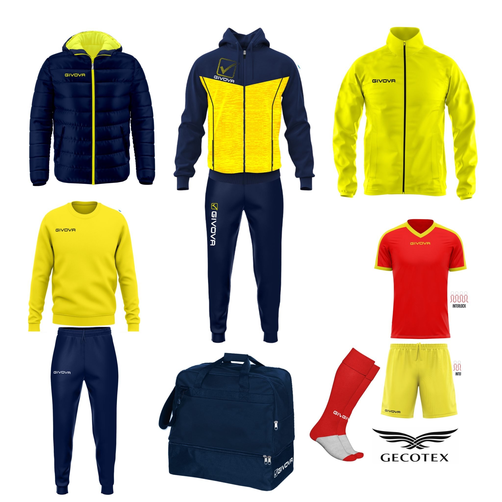 Set Givova Box Da Calcio Polarfleece Giallo Rosso